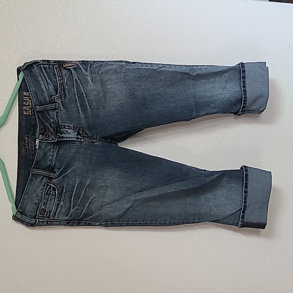 Early 2000s silver jeans capris